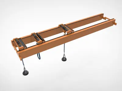 overhead crane equipped with a magnetic lifting system 3D model