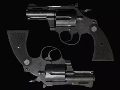 Colt-Diamondback pistol Low-poly 3D model