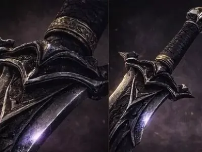 Nightreaver Blade Stylized Dark Fantasy Sword  Low-poly 3D model