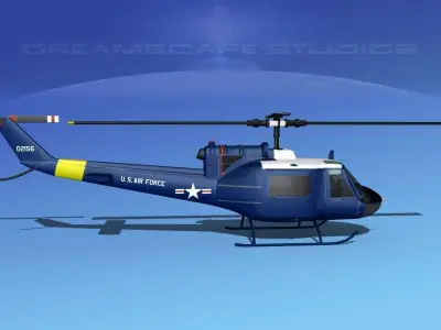 Bell UH-1B Iroquois V09 US Air Force 3D model