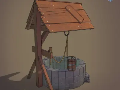 Wishing Well Low-poly 3D model