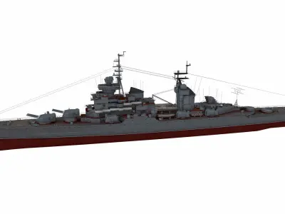 Sverdlov-class cruiser Low-poly 3D model