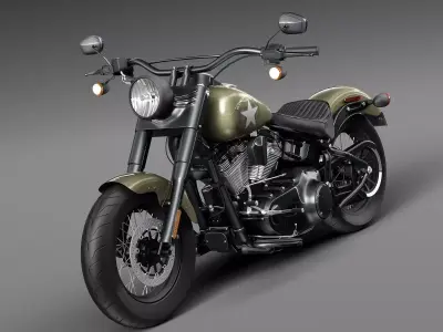 Harley Davidson Softail Slim S Army Design 2016 3D model