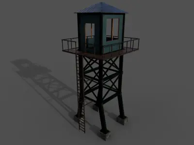 Guard Tower Metal Low-poly 3D model