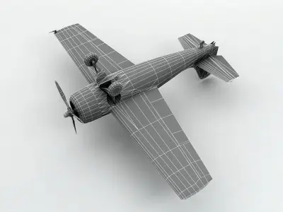 Grumman FM-2 Wildcat Aircraft Low-poly 3D model