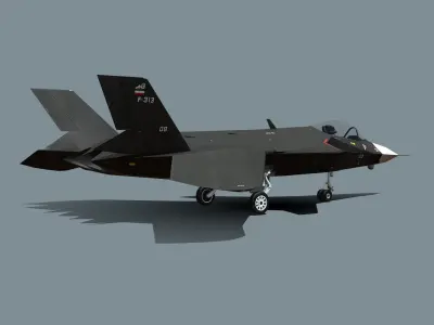 Qaher F-313 iranian stealth fighter Low-poly 3D model