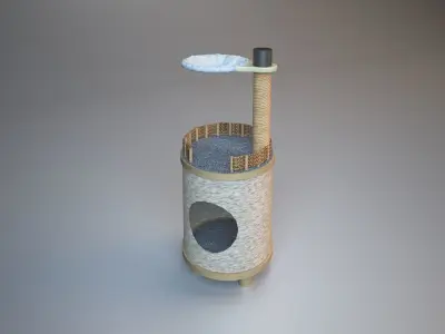 Wooden Cat Tree Construction part 2 3D model