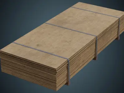 Wooden Sheets 2B Low-poly 3D model