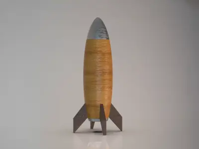 Wood Rocket 3D model