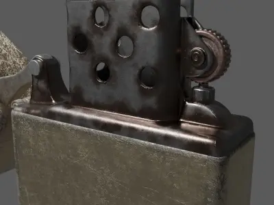 Old Zippo Lighter 3D model  Low-poly 3D model