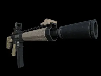AR-15 ar - rifle Low-poly 3D model