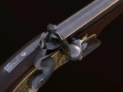 flint pistol 3D model