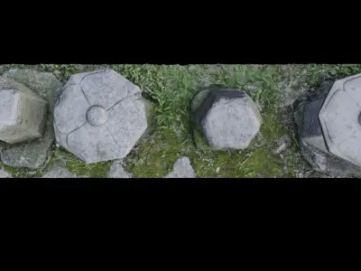 Monument group of stones 3D model