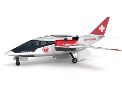 Medical Ambulance XTI Electric Aircraft eVTOL with Interior 3D model