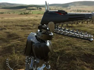 Robot dog PBR 3d Model With Texture Low-poly 3D model