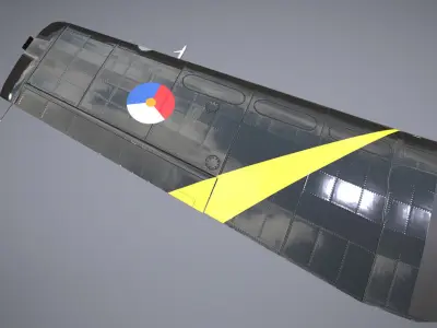 Pilatus PC-7 Mk-I HLBlack Low-poly 3D model