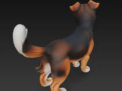 Dog Realistic 3D Model Basic - Low Poly Realistic Low-poly 3D model