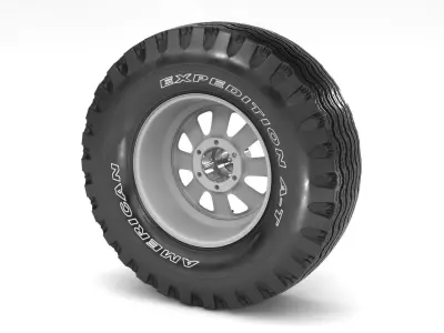 OFF ROAD WHEEL AND TIRE 12 3D model