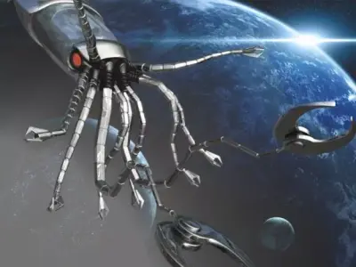 Robot Squid Rigged Low-poly 3D model