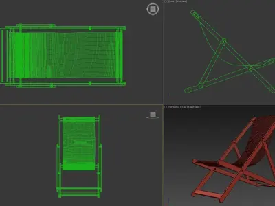 Deck chair 3D model buy