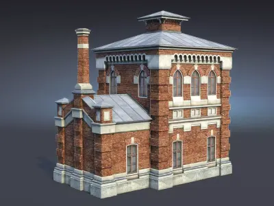 Oil Pumpimg House Low-poly 3D model