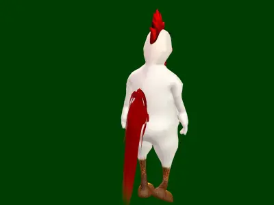 Toon Rooster with Animation 3D model