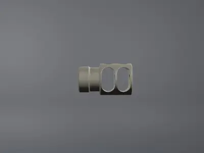 DTK-2 Zenit Muzzle Brake Compensator Low-poly 3D model