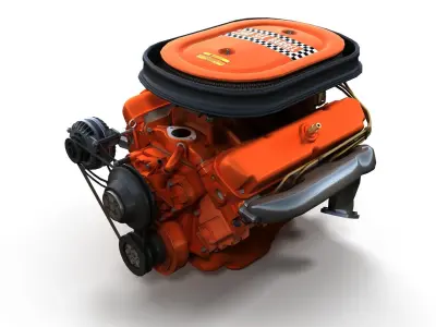 Mopar V8 engine Low-poly 3D model