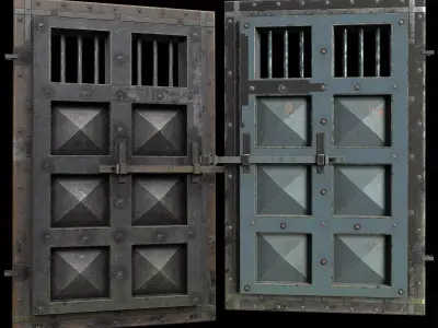 medieval Door - dungeon - PBR - AR VR Low-poly 3D model