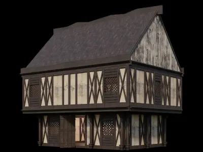 Medieval Houses 43- 4K Textures Game Ready Low-poly 3D model