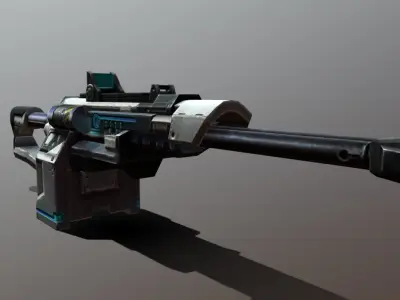 Futuristic Sub-machine Gun Free low-poly 3D model