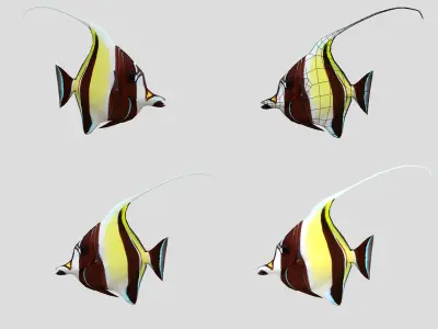 Fish Collection Animated - Game Ready Pack 6 Low-poly 3D model