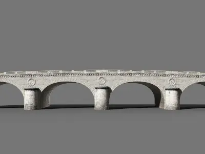 Seine bridge Low-poly 3D model