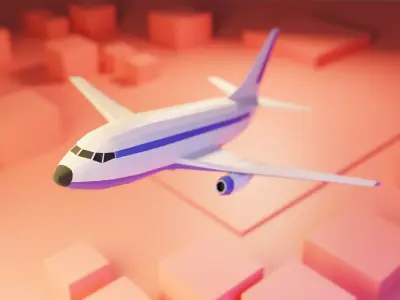 Isometric Airplane   Low-poly 3D model