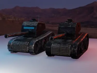 Heavy rmored tank Low-poly 3D model