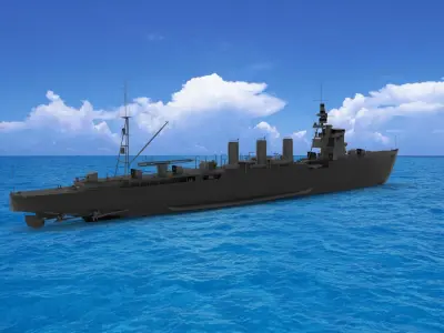Japanese cruiser Nagara 3D model