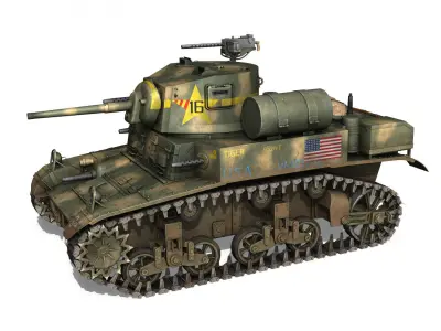 M3A1 Light Tank Stuart - Tiger 3D model