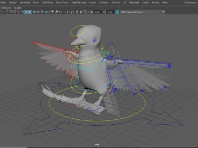 Bird Rigged Female 3D model