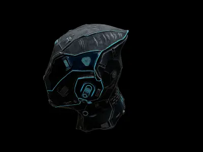 War Sci-fi Helmet - Free 3D Model - Ngchipv Free low-poly 3D model