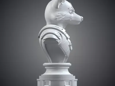 Galactic Raccoon Warrior Bust  Tactical Sci-Fi Hero PM-254 3D print model
