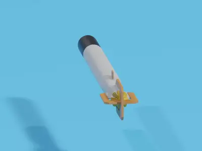 WW2 Japanese Type 91 Torpedo 3D model