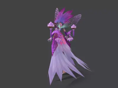 Flower Fairy Low-poly 3D model