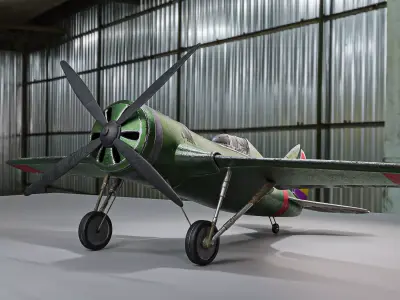 Plane toy airplane in hangar Free low-poly 3D model