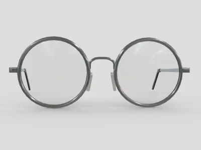 Glasses 3 round Low-poly 3D model