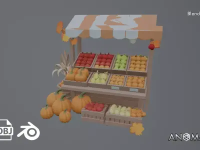 vegetable vendor Free 3D model