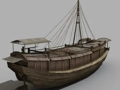 Chinese Old ship 04 3D model