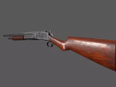 Remington Shotgun Model 17 Low-poly 3D model