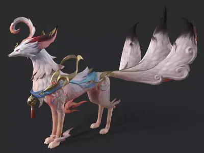 Beautiful fox Low-poly 3D model