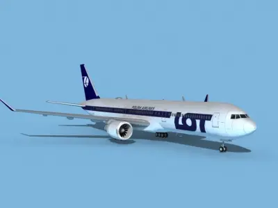 Boeing 767-400 LOT Polish 3D model
