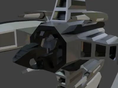 Death claw - orbital fighter Low-poly 3D model